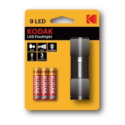 [7064] Kodak LED 9 Flashlight Black +3AAA